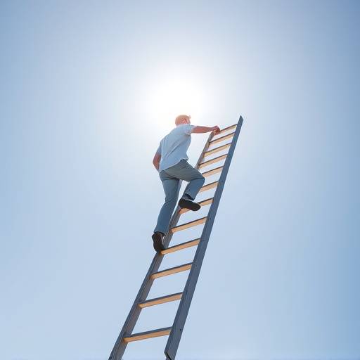 Immagine di una persona che sale una scala, simbolo di progresso e miglioramento