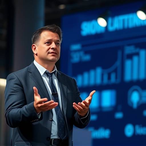 Un consulente aziendale che presenta strategie a un team, con focus sulla crescita e l'innovazione