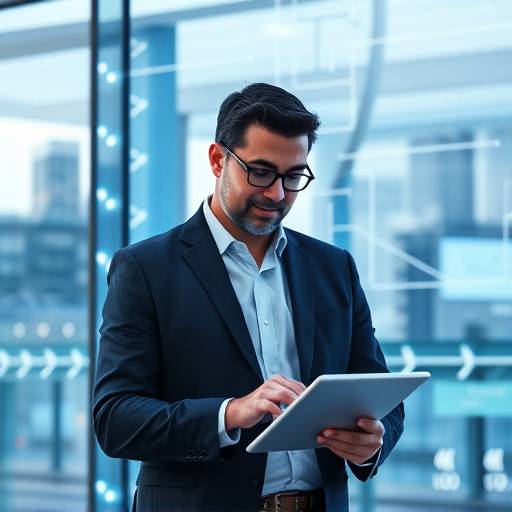 Un consulente che guida un'azienda attraverso la trasformazione digitale, utilizzando nuove tecnologie e strategie