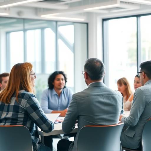 Un gruppo di persone che comunicano apertamente durante una riunione, dimostrando una comunicazione efficace