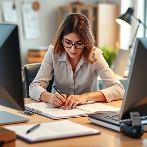 Una persona che organizza la sua agenda in modo efficiente, pianificando le attivit&radic;&dagger; per massimizzare la produttivit&radic;&dagger;